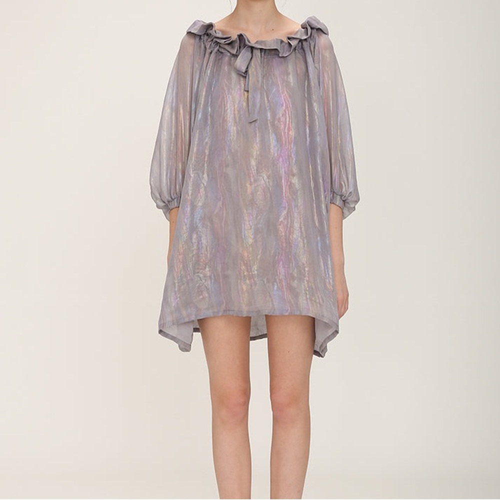 Off shoulder sheer dress